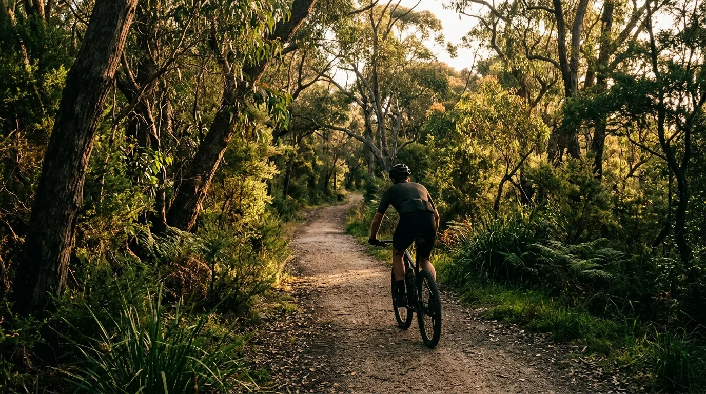 Anonymous person cycling outdoors - daily wellness routine for men over 50 Australia