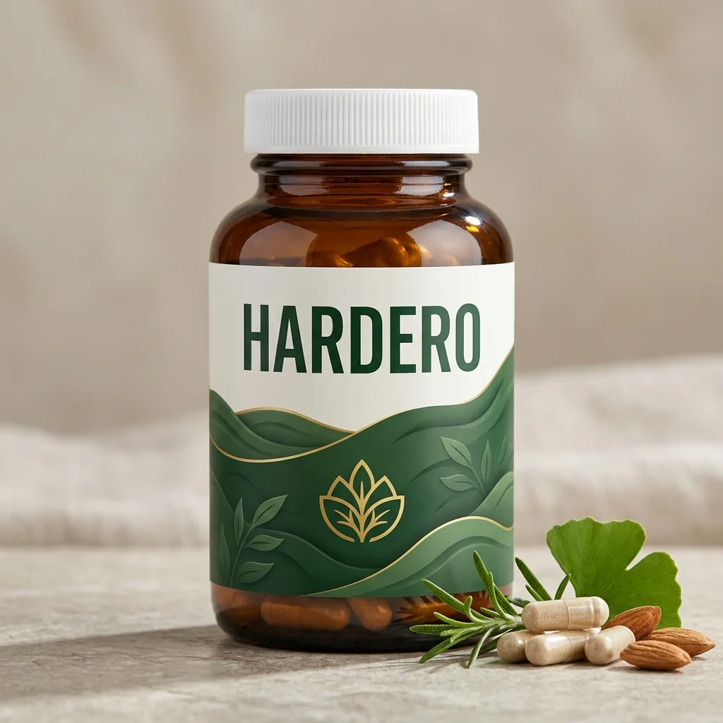Hardero supplement bottle - natural men's vitality supplement 60 capsules